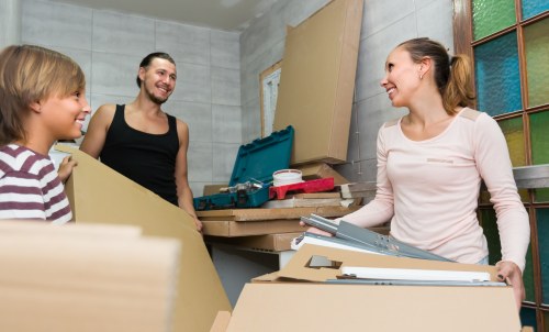 House removal team preparing a move in Hornchurch
