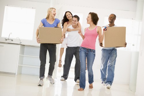 Commercial moving team preparing office relocation in Hornchurch