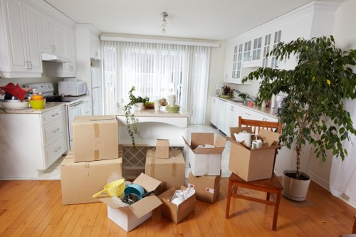 Charity donation items set aside during a clearance