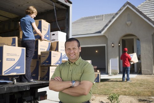 Customer booking a removals service with a driver