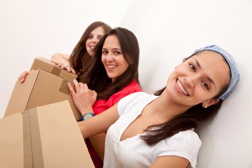 Loading furniture and boxes into a removals van for a Hornchurch move
