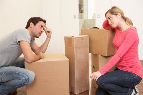 Business relocation van with commercial equipment and furniture